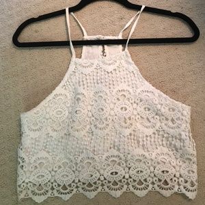 White Crochet Crop Top